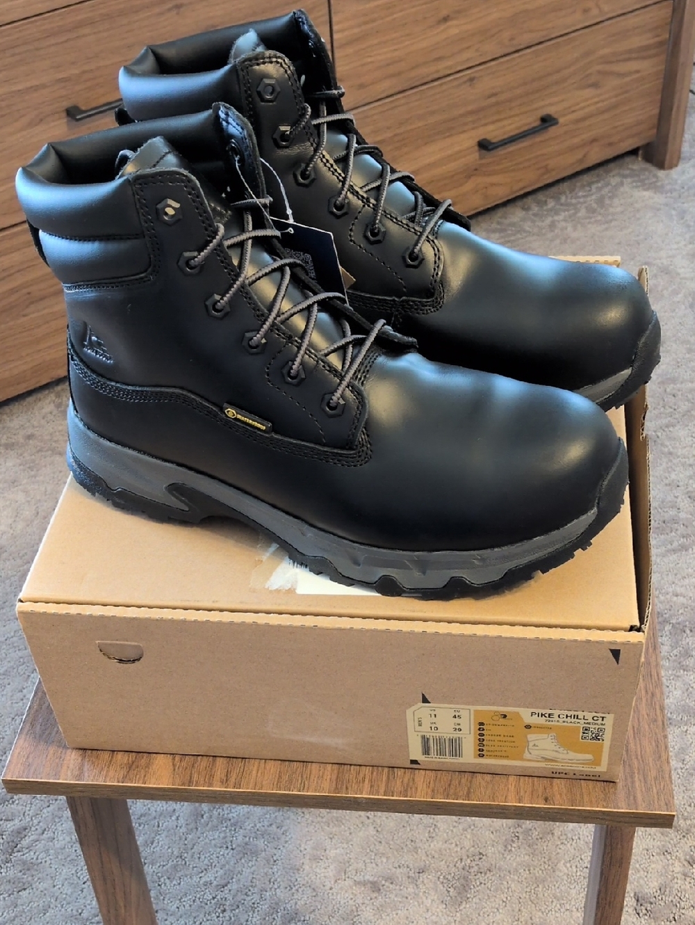 ACE Work Boots Black Men's Size 11 Waterproof - Pike Chill CT